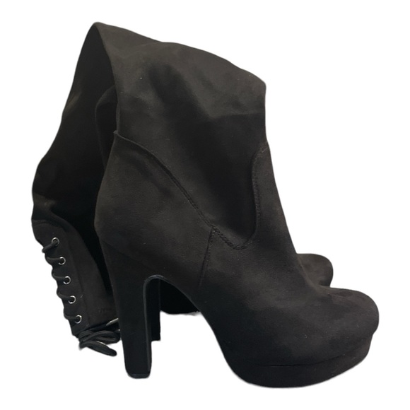 Torrid Wide Calf Black Knee High Platform Boots, Womens Size 8 1/2 - Picture 1 of 9